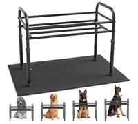 Gamelles surélevées pour chien, cadre en acier avec tapis, antidérapant, anti-déversement, mangeoire réglable à 4 hauteurs 35,1 cm, 38,1 cm, 41,9 cm, 45,7 cm, peut contenir des gamelles de 21,8 cm de