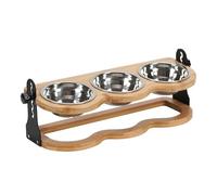 Gamelles Surélevées pour Chien | Support de Bol surélevé,Ensemble de Bols Réglables en Hauteur et Inclinés avec 3 Plateaux en INOX