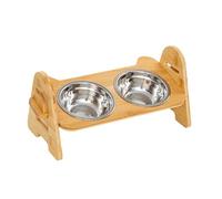 Gamelles surélevées pour chien, support de mangeoire antidérapant, fournitures réglables pour animaux de compagnie, accessoires pour animaux en bois, station d'alimentation au sol pour animaux de