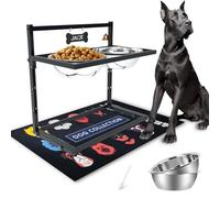 Gamelles surélevées pour chiens de grande taille et chiens de très grande taille, support de gamelle surélevée réglable en hauteur avec deux gamelles de 3 000 ml (13 à 14 tasses) en acier inoxydable