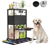 Gamelles surélevées pour chiens, support de gamelle surélevée réglable en hauteur (11,4 cm à 30,5 cm), support de bol de rangement pour chiens de grande et moyenne taille