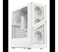 GameMax AERIS 330 GW Mini Tower Blanc - Boîtier PC, Micro ATX/ITX, 1x 3.5", 5x 2.5", 4x Ventilateurs 120mm, USB 3.2 Gen 1, USB Type-C, Verre Trempé