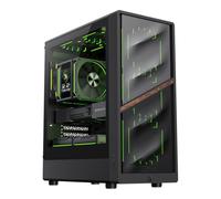 GAMEMAX AERIS 330 MB Boîtier PC Gaming M-ATX Noir, 4 Ventilateurs ARGB Inclus, GPU 330 mm, Radiateur 240/360 mm, USB-C, Stockage Multiple