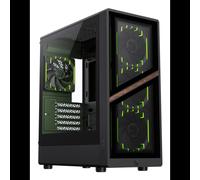 GameMax AERIS 330GB Mini Tower Noir : Boîtier PC Micro ATX/ITX, 1x3.5", 5x2.5", 4x ventilateurs 120mm inclus, USB 3.2 Gen 1 Type-A/C, façade verre trempé