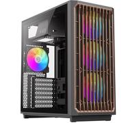 Gamemax F45 Boîtier Pc Atx Tour Moyenne Noir Avec Décor En Bois 4 Ventilateurs Argb Pwm Avec Aura Sync Carte Mère Btf Pann[F23]