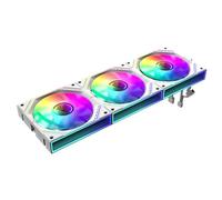 GameMax FN12A-S3I Lot de 3 ventilateurs de boîtier PC reliés 120 mm Blanc avec miroir infini ARGB 5 V 3 broches Aura Sync 800-1600 tr/min 4 broches PWM