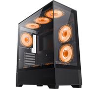 GAMEMAX Gaming-Haus VISTA AB, Mid Tower, sans alimentation, E-ATX, (1x USB 3.0, 1x USB2.1, 1x Type-C Gen1 USB/Combo Audio), 2 côtés en verre trempé, télécommande incluse