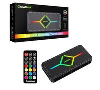 GameMax Hub de ventilateur V4.0 - Boîtier noir - 9 ports PWM - Avec télécommande RF et alimentation SATA