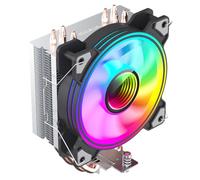 GameMax Ice Blade Refroidisseur d'air pour processeur 190 W TDP 4 x 6 mm en cuivre et dissipateur thermique en aluminium pour processeur, ventilateur à double anneau PWM Infinity pour prises Intel et