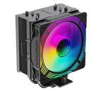 GameMax Ice Force FN12A-C8I Ventilateur de refroidissement pour processeur 200 W TDP 4 x 6 mm en cuivre et dissipateur thermique en aluminium pour Intel LGA1700/115X/1200 et AMD AM4/AM5 Noir