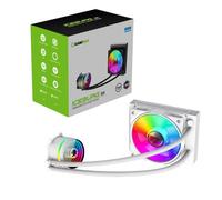 GameMax Iceburg Refroidisseur liquide ARGB CPU 120 mm, refroidisseur d'eau AIO 120 mm pour Intel et AMD, 1 ventilateur ARGB Infinity PWM de 120 mm, 800 à 2000 tr/min et capuchon rotatif à miroir
