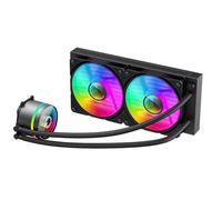 GameMax Iceburg Refroidisseur liquide ARGB CPU 240 mm, AIO 240 mm pour Intel et AMD, 2 ventilateurs ARGB Infinity PWM de 120 mm, 800 à 2000 tr/min et capuchon rotatif à miroir Infinity | Noir