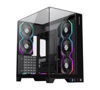 GAMEMAX Infinity Pro ATX Boîtier PC Verre trempé, 5 Ventilateurs ARGB PWM préinstallés, USB 3.0 et Type-C, Prend en Charge Aura Sync & BTF(Noir)