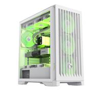 GameMax Leader 2 WH - Boîtier PC Full Tower Blanc, Mesh/Métal/Verre Trempé, ATX/EATX/ITX/Mini-ATX, 3x140mm avant, 1x140mm arrière