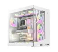 GAMEMAX NEX C56 WH Boîtier Gaming ATX, vitre trempée 270°, 7 Ventilateurs ARGB 120mm, Type-C, 2×USB 3.0, radiateur 360mm, Compatible RTX 4090 & RTX 5090