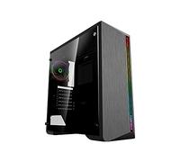 GameMax Shine G517 Boîtier ATX pour PC Gaming 0,50 mm SPCC 3 x USB3.0/2.0 avec ventilateur 120 mm Dual Halo Slim Rainbow RGB 1 × Strip LED Rainbow RGB Panneau latéral Verre trempé (L x P x H) 455 x 440 x 190 mm