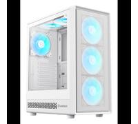 GameMax Storm 2 AW - Boîtier PC Midi Tower Blanc, ATX/mATX/ITX, 1x3.5", 5x2.5", 4 Ventilateurs 120mm RGB, USB 3.2 Gen 1 Type-A/Type-C, sans alimentation