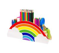 GAMENOTE Organiseur porte-crayons en bois arc-en-ciel