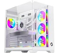 GAMEON Valkyrie I, boîtier de jeu SPCC en acier et verre trempé, blanc, compatible ATX/M-ATX/ITX, bloc d'alimentation à montage inférieur, refroidissement eau/air, ARGB