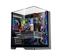 GAMEON Valkyrie X Boîtier PC de gaming noir avec 4 ventilateurs ARGB préinstallés, panneau latéral en verre trempé, support ATX/M-ATX/ITX, refroidissement liquide de 360 mm, armoire de jeu à haut