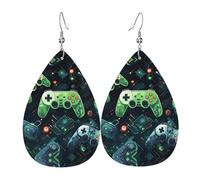 Gamepad Circuit Version Boucles d'oreilles en cuir en forme de goutte | Design haut de gamme, boucles d'oreilles légères et luxueuses