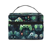 Gamepad Trousse de maquillage de voyage grande capacité pour femme Motif circuit 22,9 x 16,5 x 15,7 cm