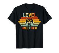 Gamer 18th Birthday Gift for 18 Years Old Level 18 Unlocked T-Shirt