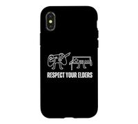 Gamer 80s Respect Your Elders Manette de Jeu rétro Humour Coque pour iPhone X/XS