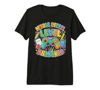 Gamer Boy débloqué Niveau collège rentrée Scolaire T-Shirt Haut de Gamme