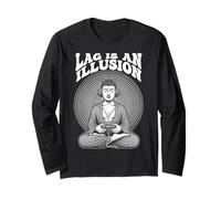 Gamer Buddha Lag est Une Illusion de Jeu Amusant et de méditation Zen Manche Longue