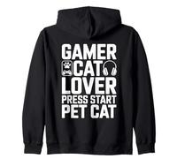 Gamer Cat Lover Appuyez sur Démarrer pour Animaux de Compagnie Sweat à Capuche