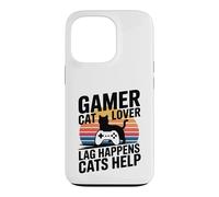 Gamer Cat Lover Lag Happens Cats Help Gaming Coque pour iPhone 13 Pro