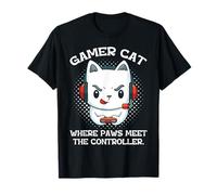 Gamer Cat Where Paws Meet The Controller T-Shirt