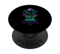 Gamer Christmas Oh What Fun It is to Game Fun Men PopSockets PopGrip Adhésif