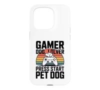 Gamer Dog Lover Press Start Jeu pour Chien Coque pour iPhone 15 Pro