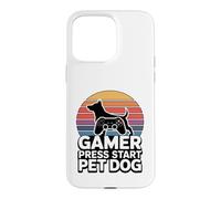 Gamer Dog Lover Press Start Jeu pour Chien Coque pour iPhone 15 Pro Max