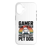 Gamer Dog Lover Press Start Jeu pour Chien Coque pour iPhone 16