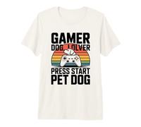 Gamer Dog Lover Press Start Jeu pour Chien T-Shirt Haut de Gamme