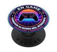 Gamer en Game Connexion Monde réel Perdue Homme ado Gaming PopSockets PopGrip Adhésif