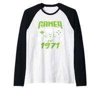 Gamer Estimated 1971 55th Birthday Video Gaming Homme Femme Manche Raglan