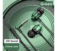 Gamer filaire casque de jeu filaire écouteur métal HiFi basse stéréo 3.5mm écouteur écouteurs pour téléphone ordinateur Rouge