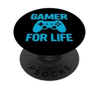 Gamer for Life Design Manette de Jeu rétro PopSockets PopGrip Adhésif