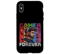 Gamer Forever - Casque coloré Design Vieilli Coque pour iPhone X/XS
