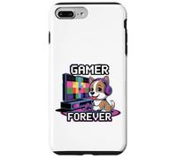 Gamer Forever - Chien Mignon avec Casque et Console Coque pour iPhone 7 Plus/8 Plus