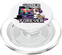 Gamer Forever - Chien Mignon avec Casque et Console PopSockets PopGrip pour MagSafe