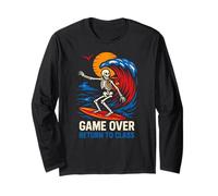 Gamer Game Over Return to Class Retro Boys First Day Manche Longue