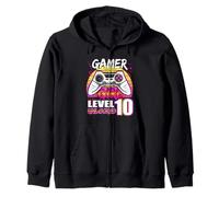 Gamer Girl Level 10 Unlocked Video Game Birthday Girls Sweat à Capuche
