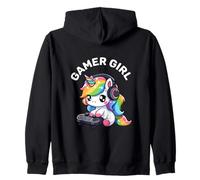 Gamer Girl Unicorn Gaming Joli jeu vidéo pour femmes et filles Sweat à Capuche