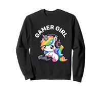 Gamer Girl Unicorn Gaming Joli jeu vidéo pour femmes et filles Sweatshirt