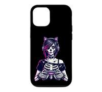 Gamer Goth Girl Emo Squelette Oreille de Chat Gothique Art Coque pour iPhone 12/12 Pro